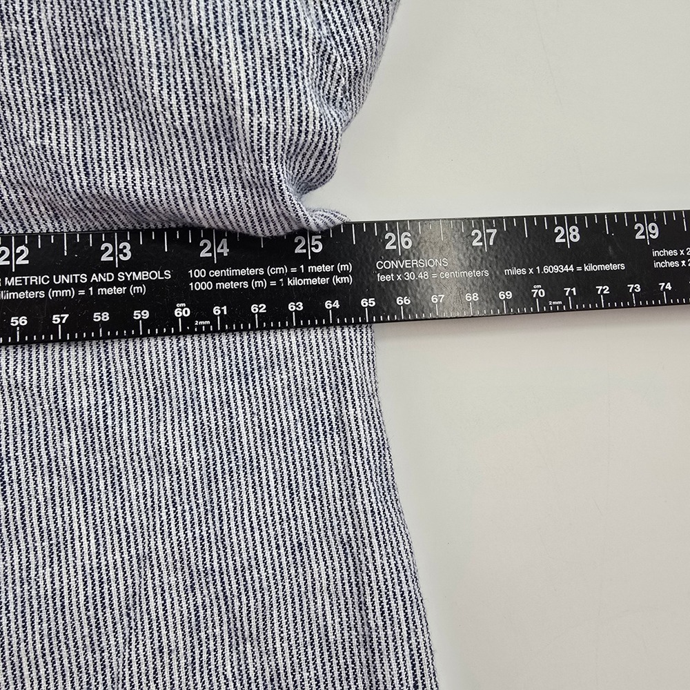 Weatherproof Vintage Womens Blue White Striped Washable Linen Tie Front Shirt - Picture 8 of 9